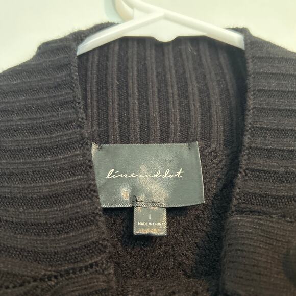 Line & Dot Stevie Sweater – Black with Gold Buttons, Women's Size Large - Picture 7 of 9